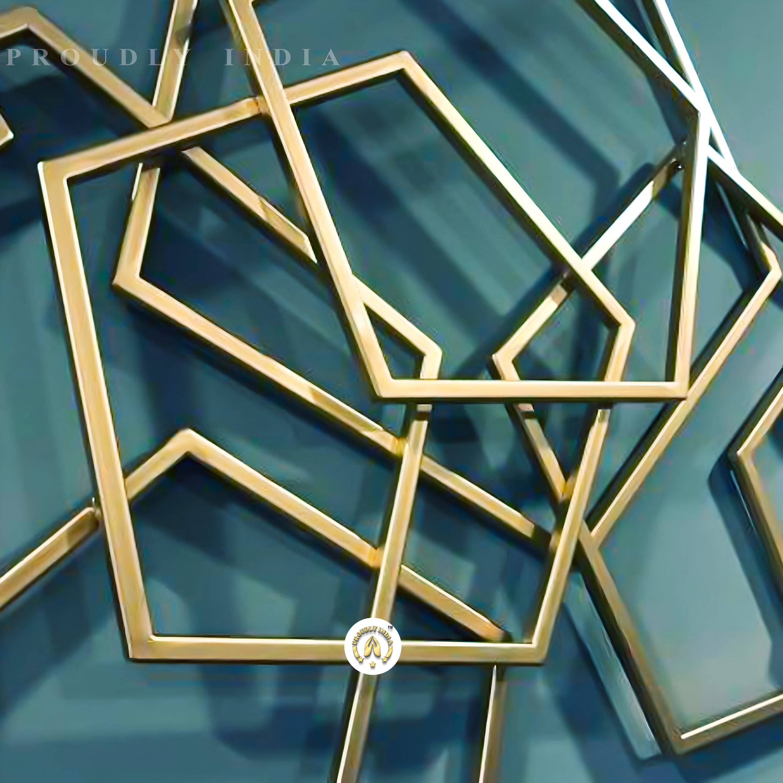 Golden Polygon Poetry Wall Art Mural