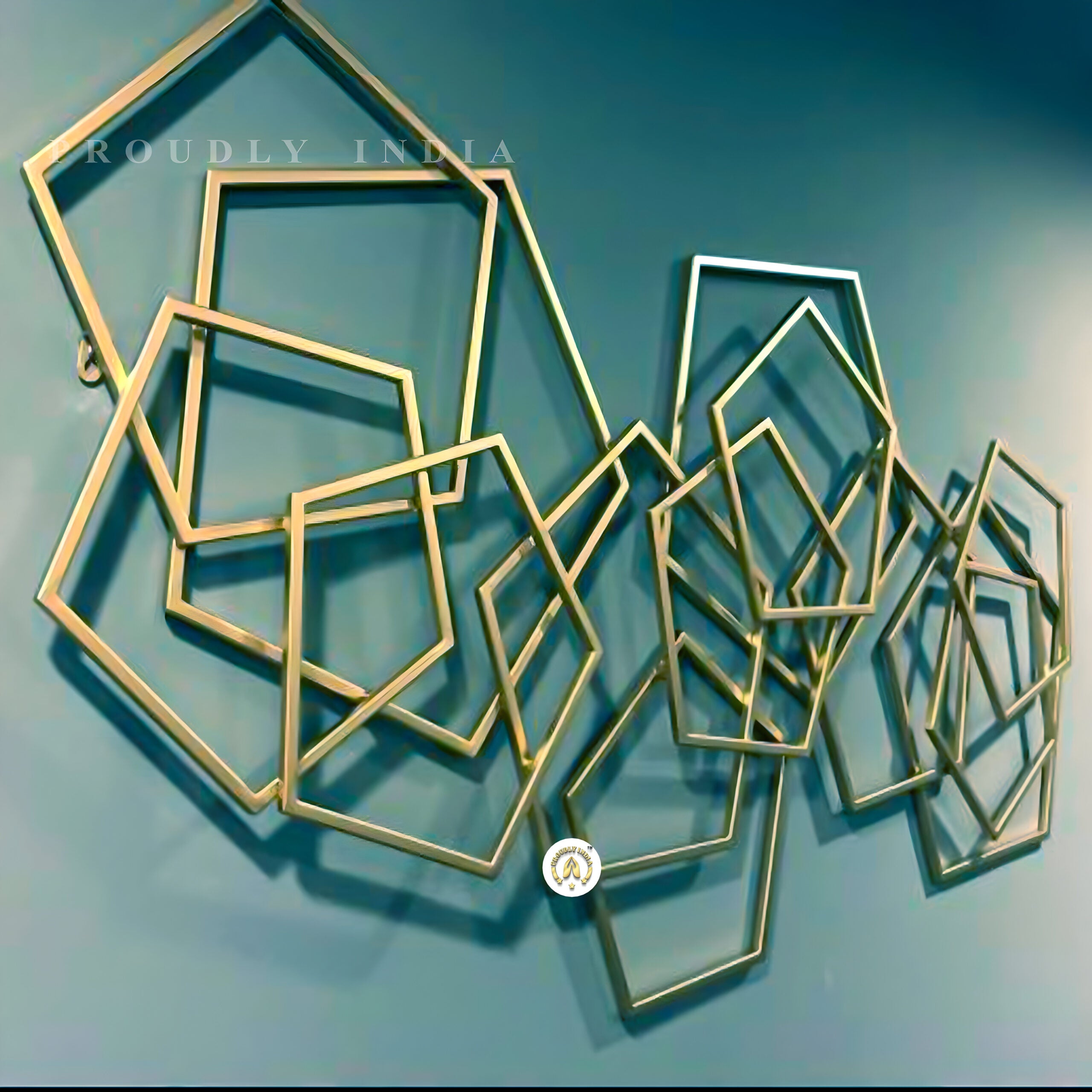 Golden Polygon Poetry Wall Art Mural