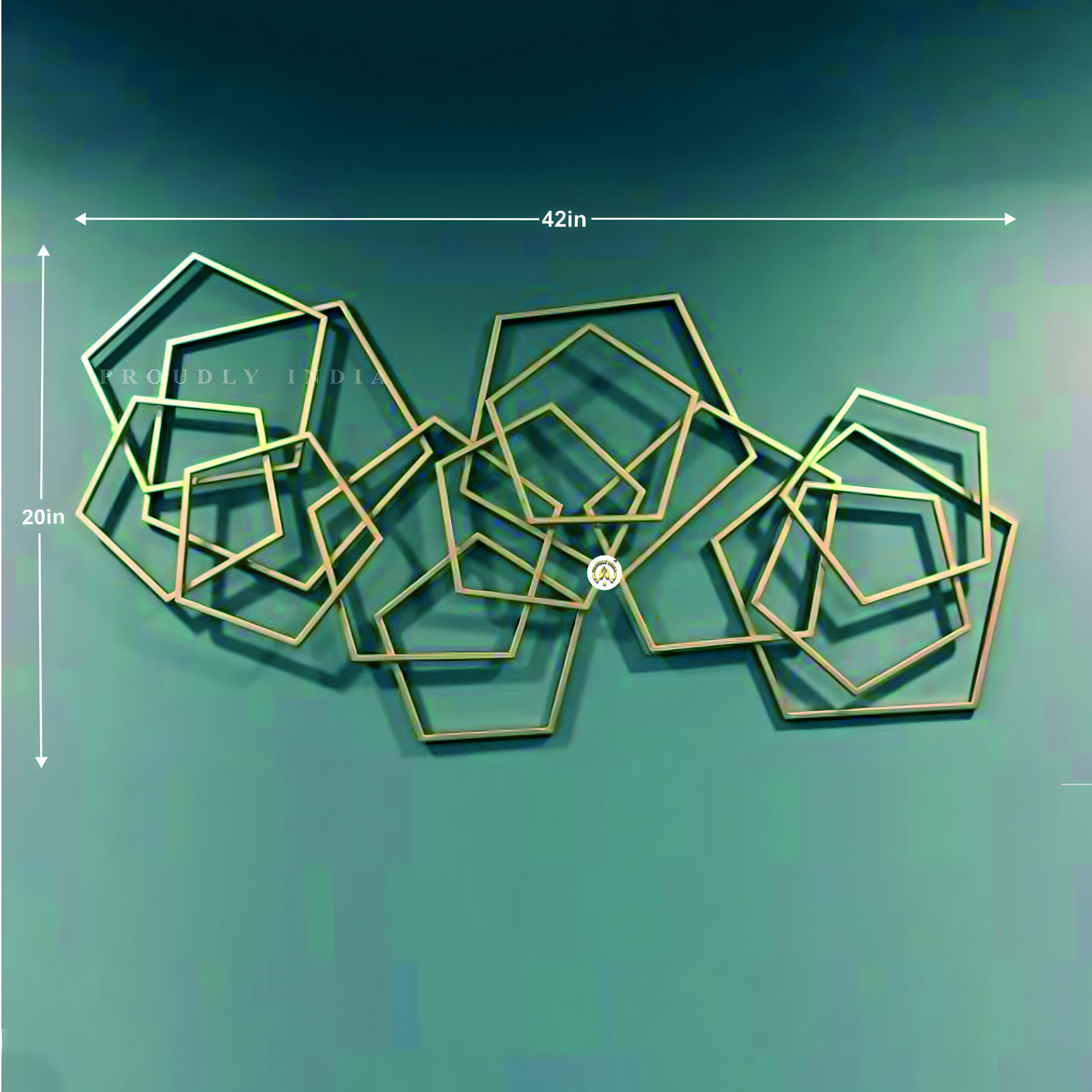 Golden Polygon Poetry Wall Art Mural