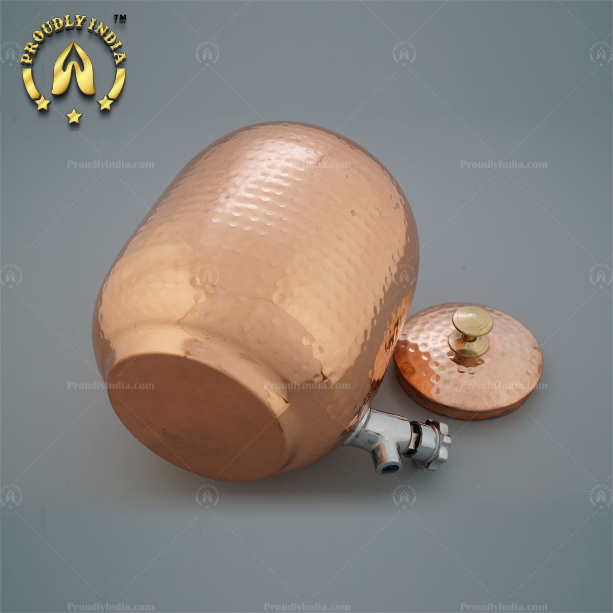 Pure Copper Hammered Water Storage Pot With Lid