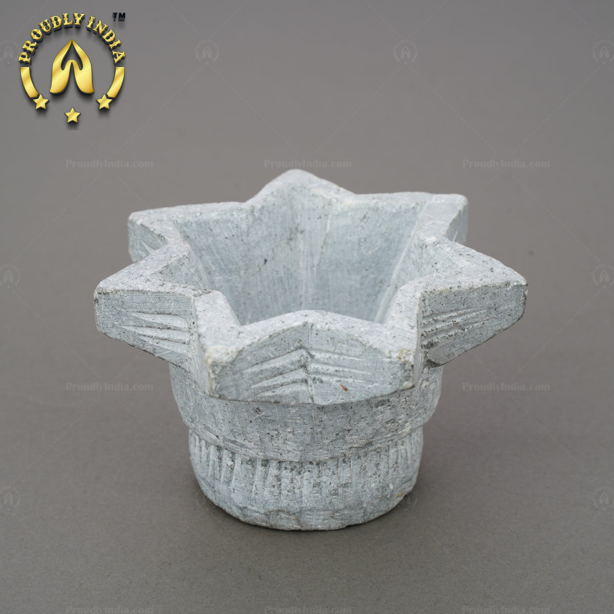 Set of 2 Soapstone Star Agal Lamp