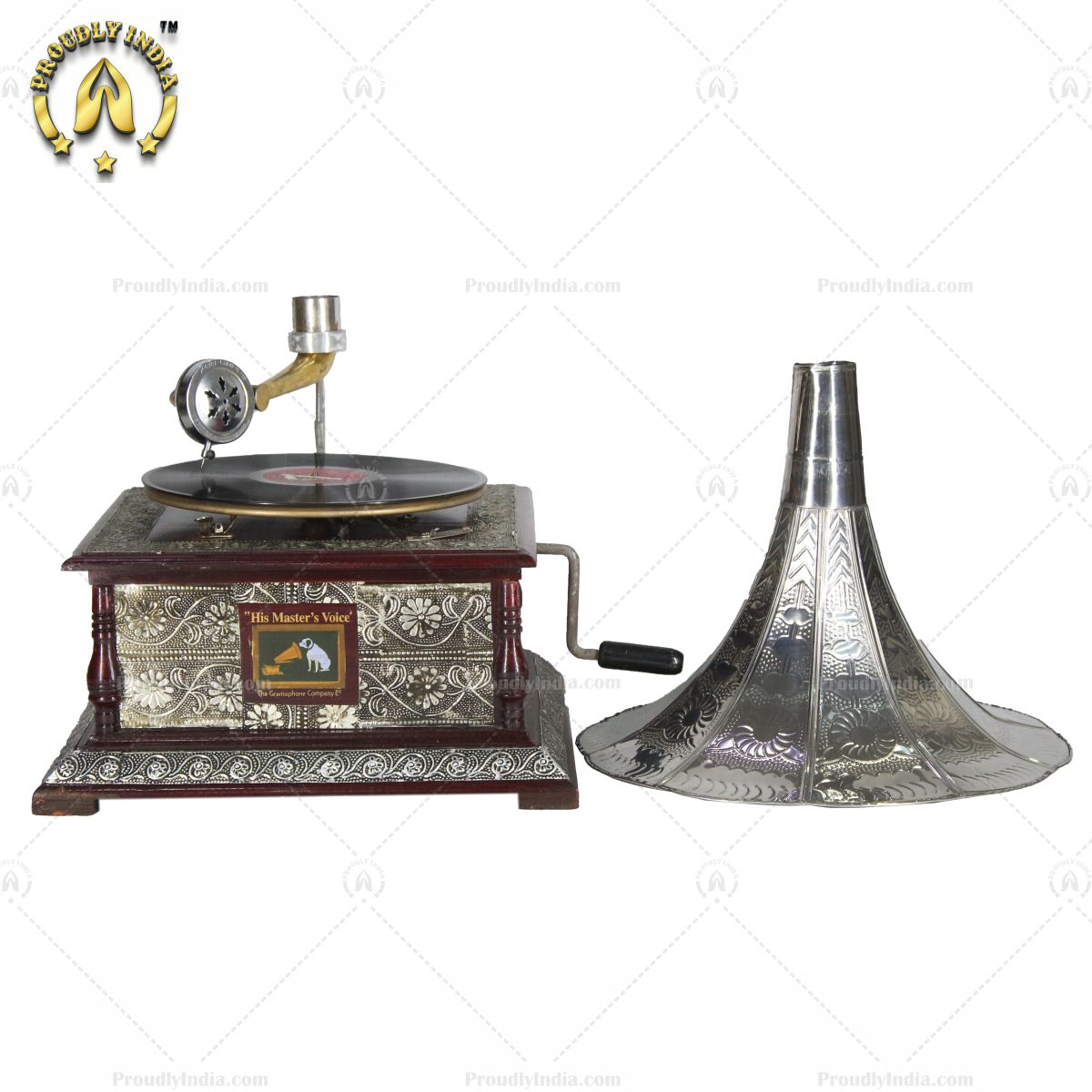 Silver Embossed HMV Gramophone Player