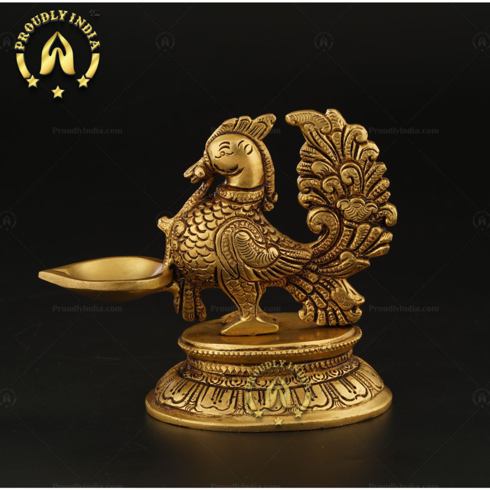Set of 2 Brass Antique Finish Brass Peacock Lamp.