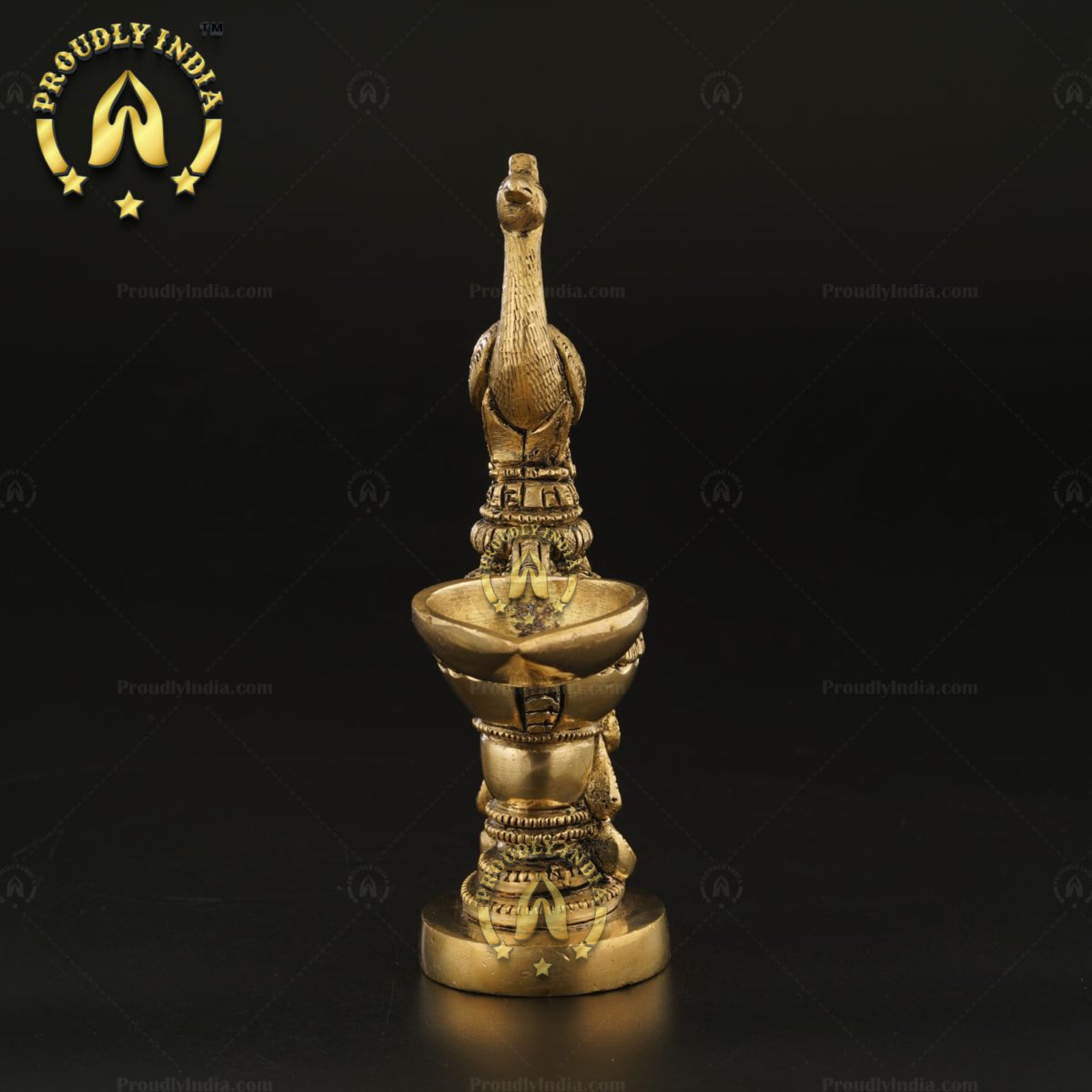 Buy Traditional Brass Handmade Peacock Shape Diya Set
