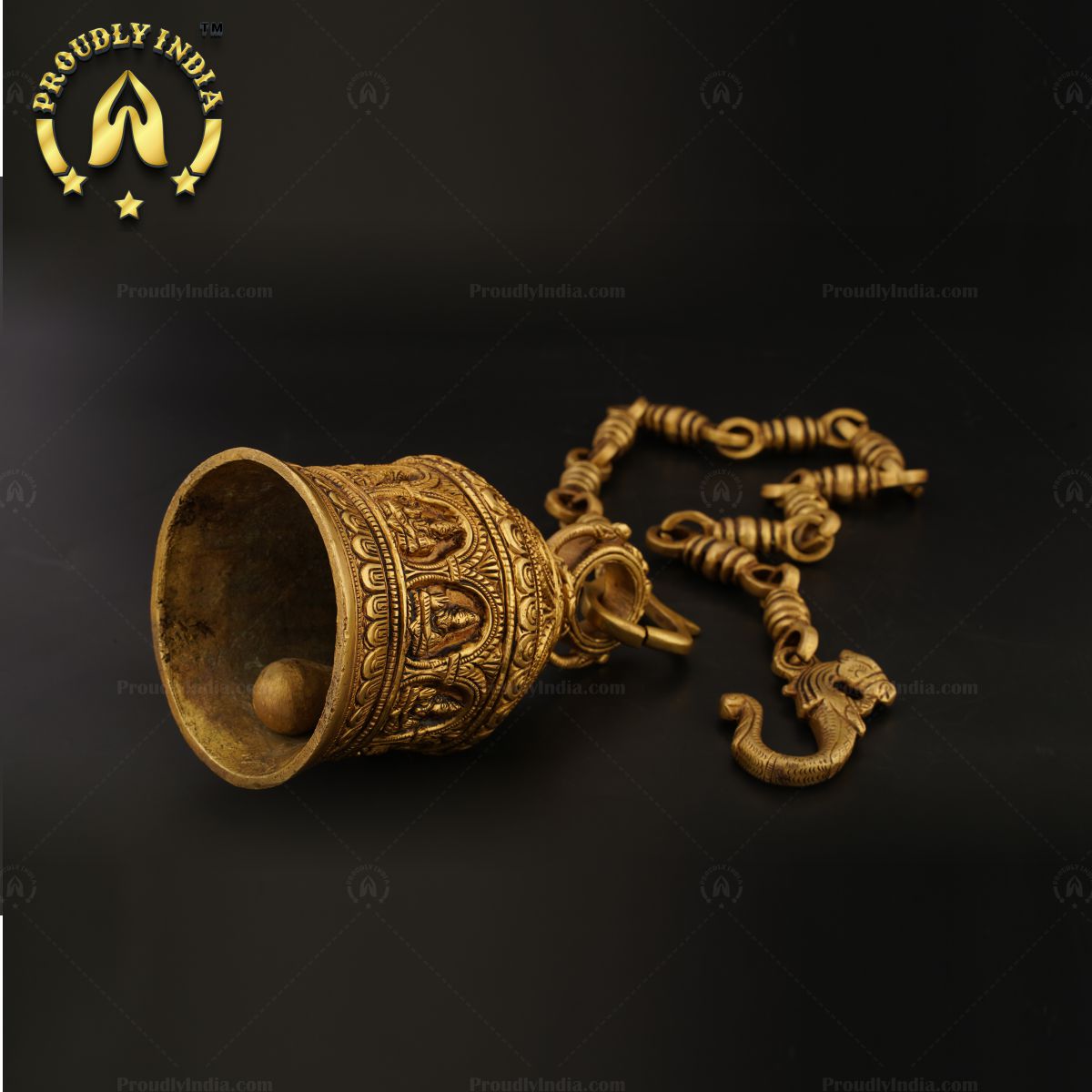 Brass Navagraha Temple Hanging Bell With Chain