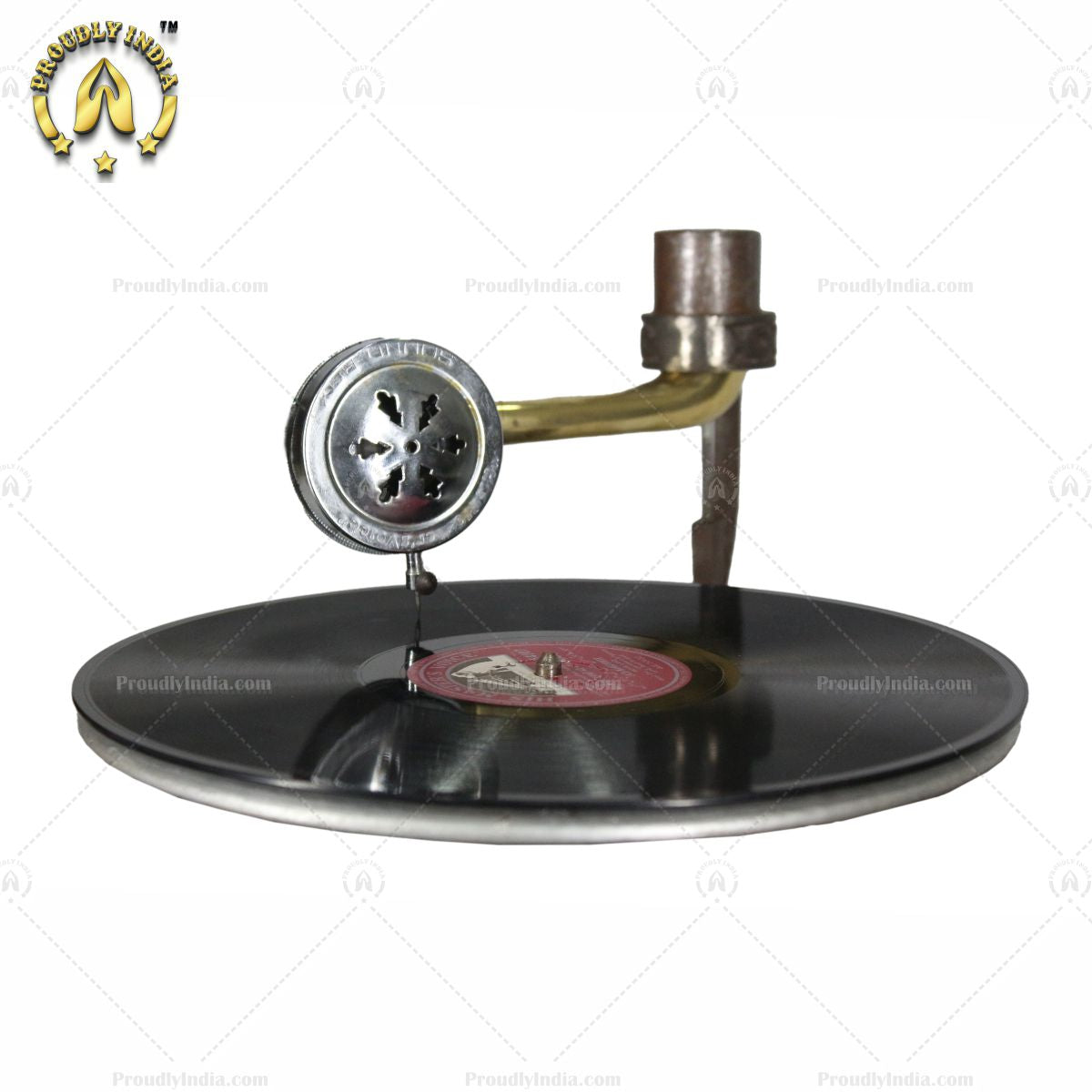 HMV Gramophone Hexagonal Grill Carved Box