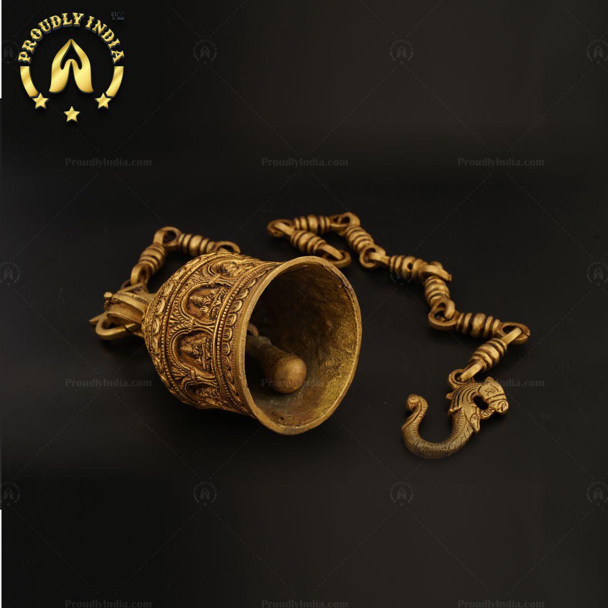 Brass Navagraha Temple Hanging Bell With Chain