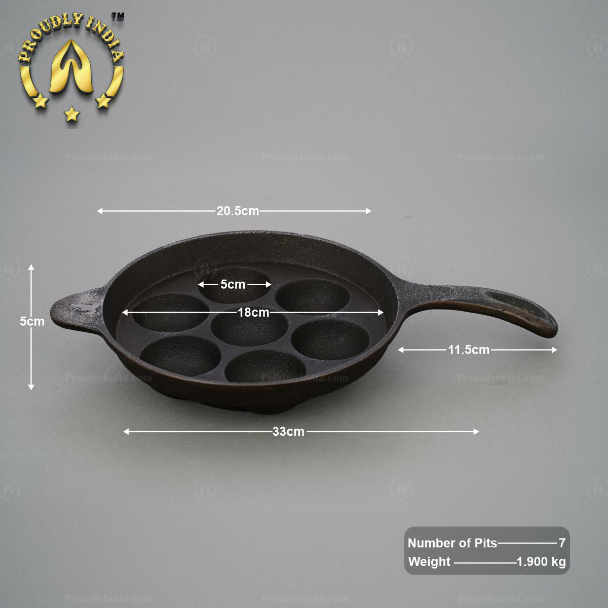 7 Pits Long Handle Paniyaram Pan