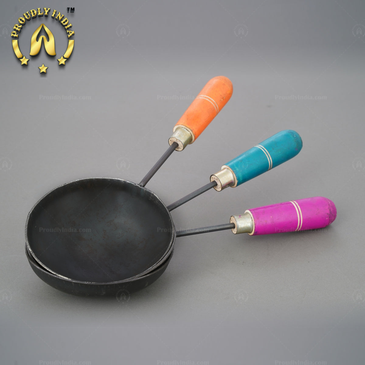 Set of 3 Pure Iron Tadka Pans