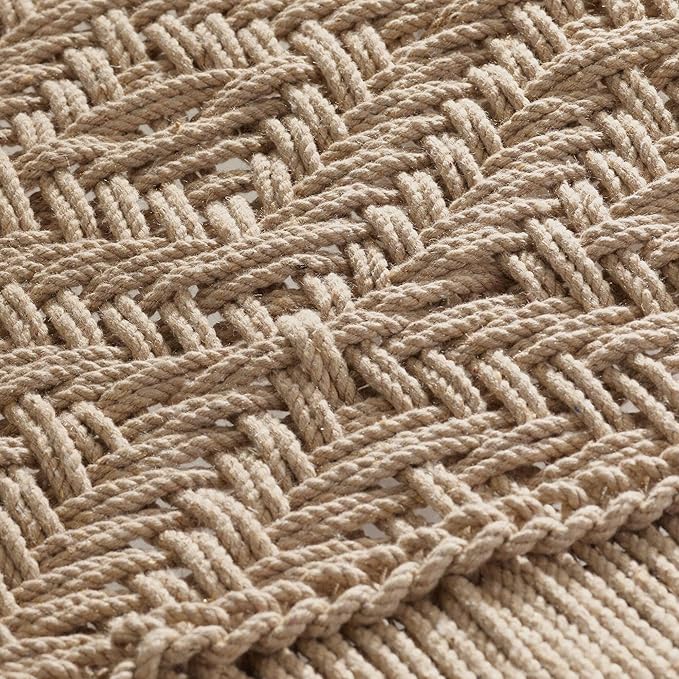 Natural Wood Beige Rope Daybed