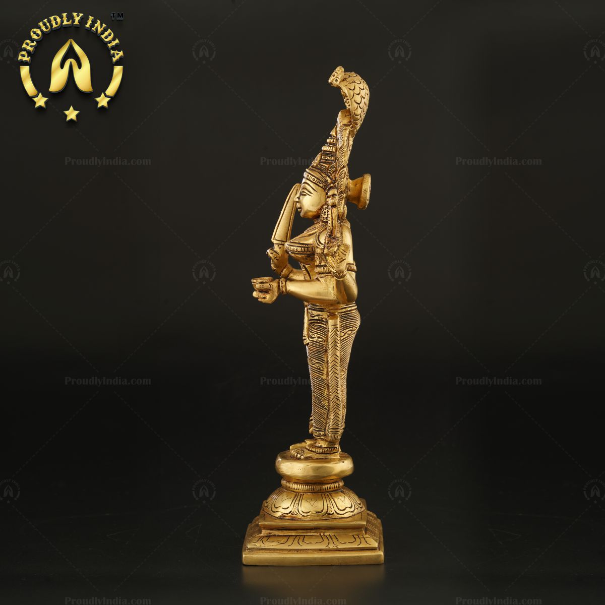 Exquisite 12.8 Inch Brass Mariamman Goddess Statue