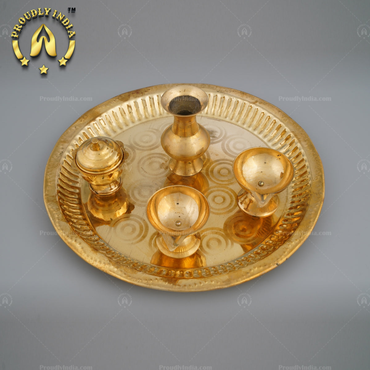 Authentic Pure Brass Pooja Kumkum Thali