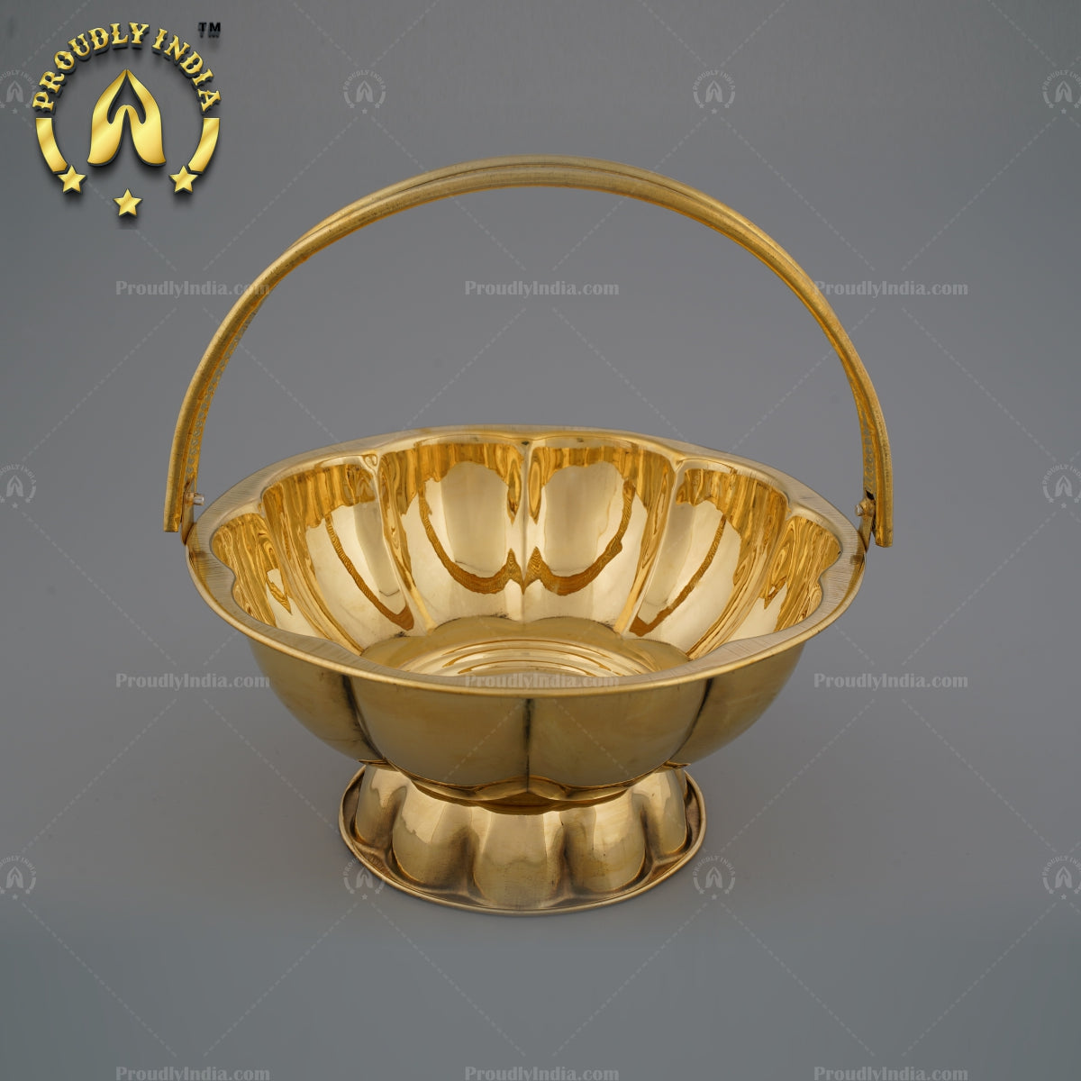 Traditional Brass Pooja Basket.