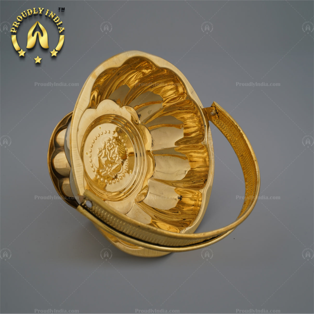 Traditional Brass Pooja Basket.