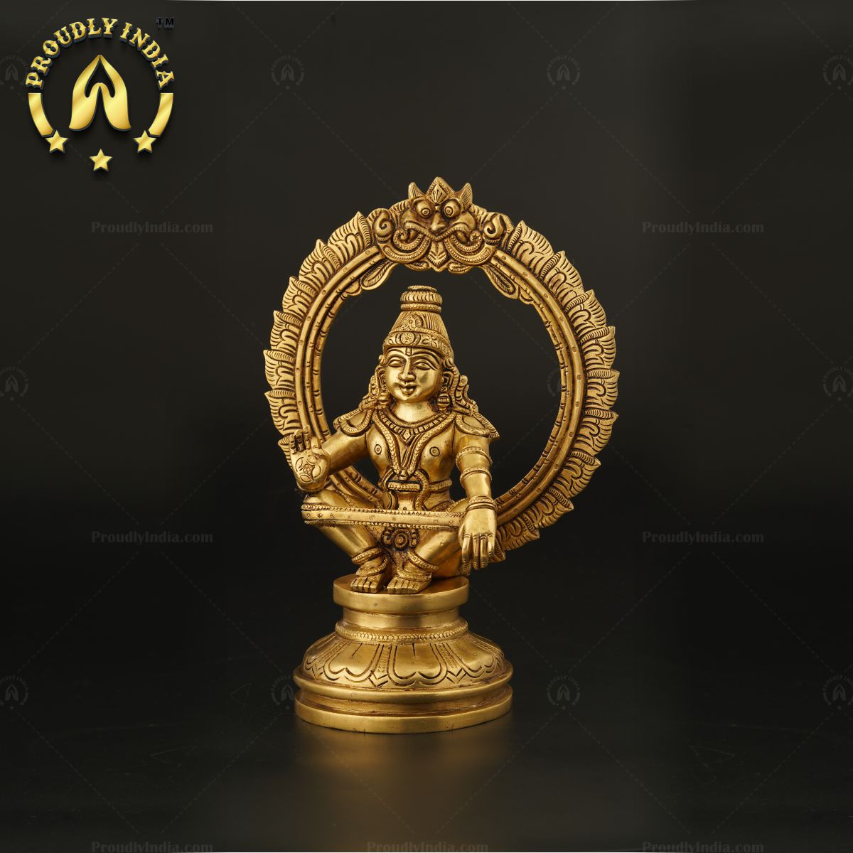 Handcrafted Brass Lord Ayyappa Swamy Statue