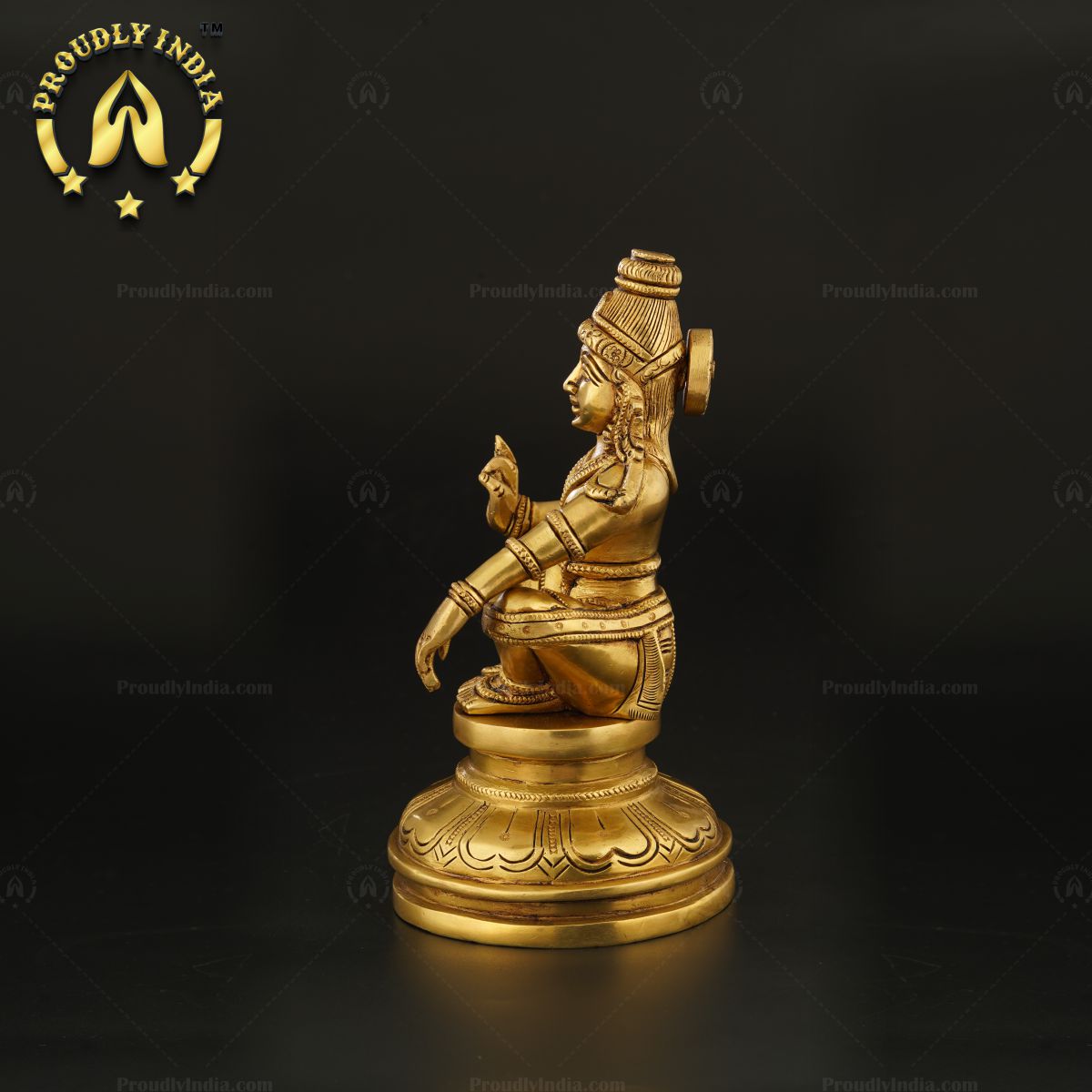 Elegant Handcrafted Brass Ayyappan Statue