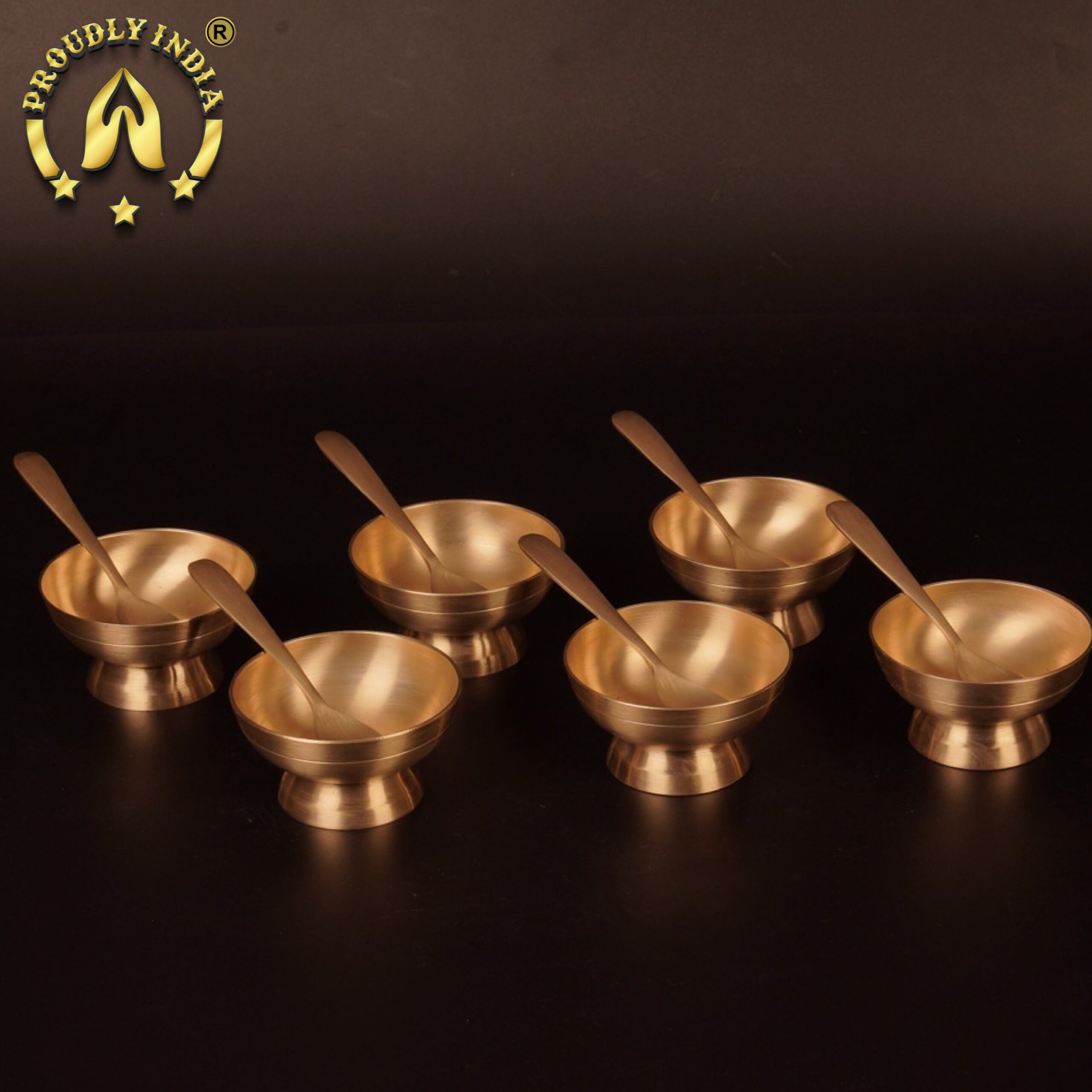 Lead-Free Bronze Ice Cream Cups 6 Piece