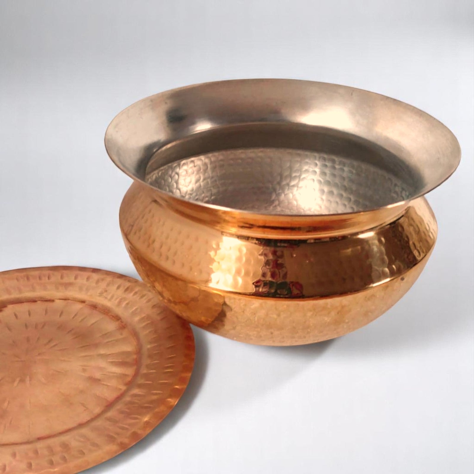 Copper 2 Liter Handi With Copper Lid