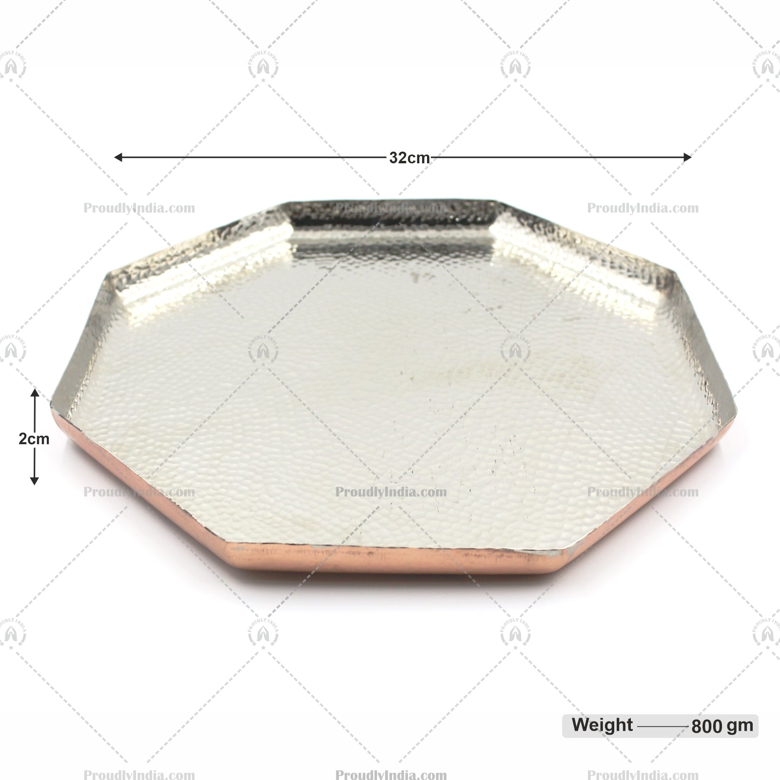 Copper Hexagon Thali Set 6 Piece