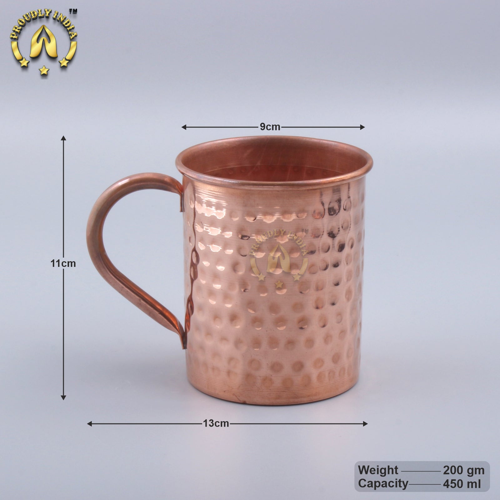 Set of 2 Pure Copper Beer Mug 450 ml