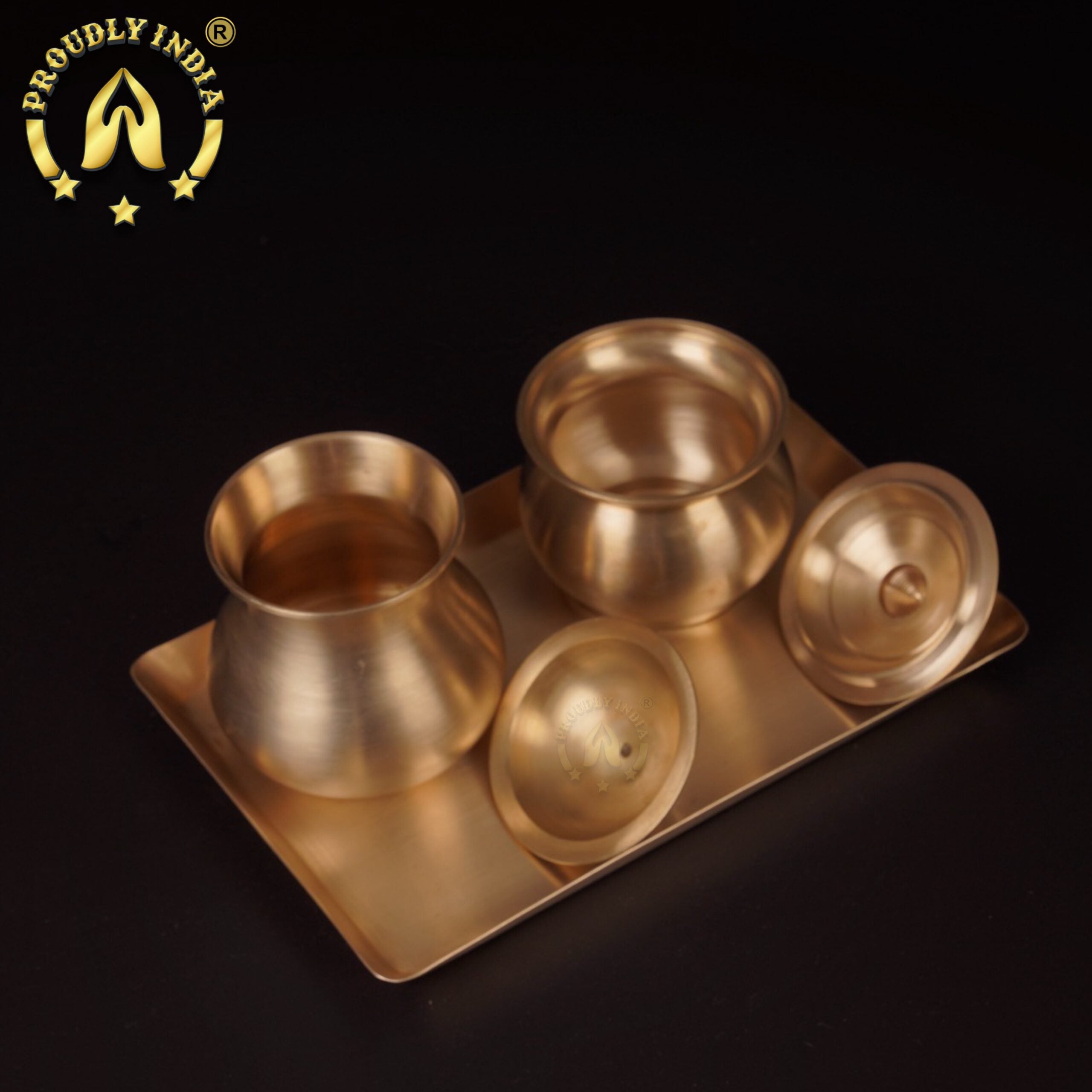 Lead Free Bronze Ghee And Oil Pot Set