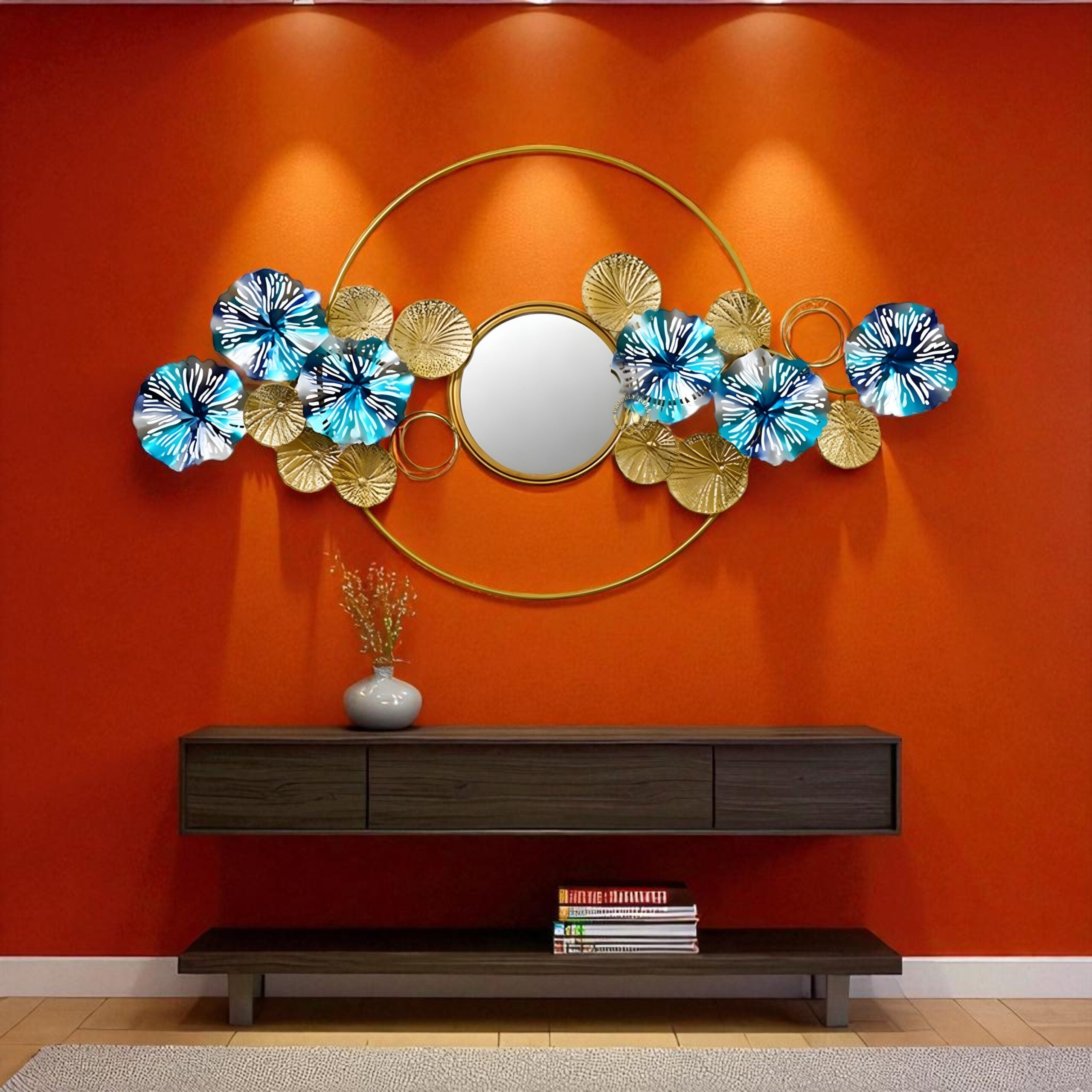 Ocean Bloom Orbit Metal Wall Art
