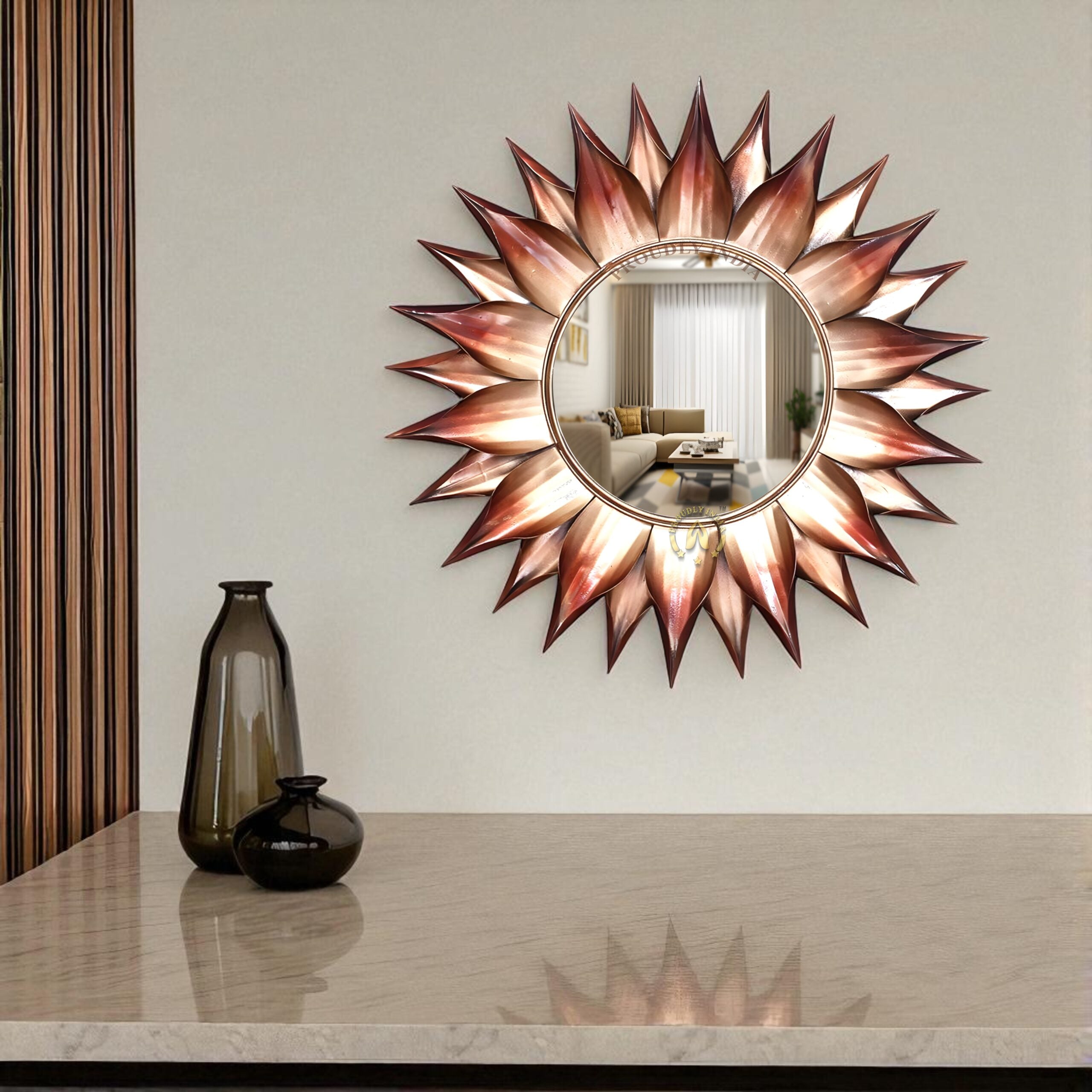 Solar Ember Bloom Wall Mirror
