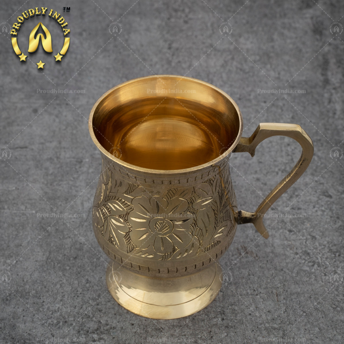 Brass Mughlai Design Mug 415 ml