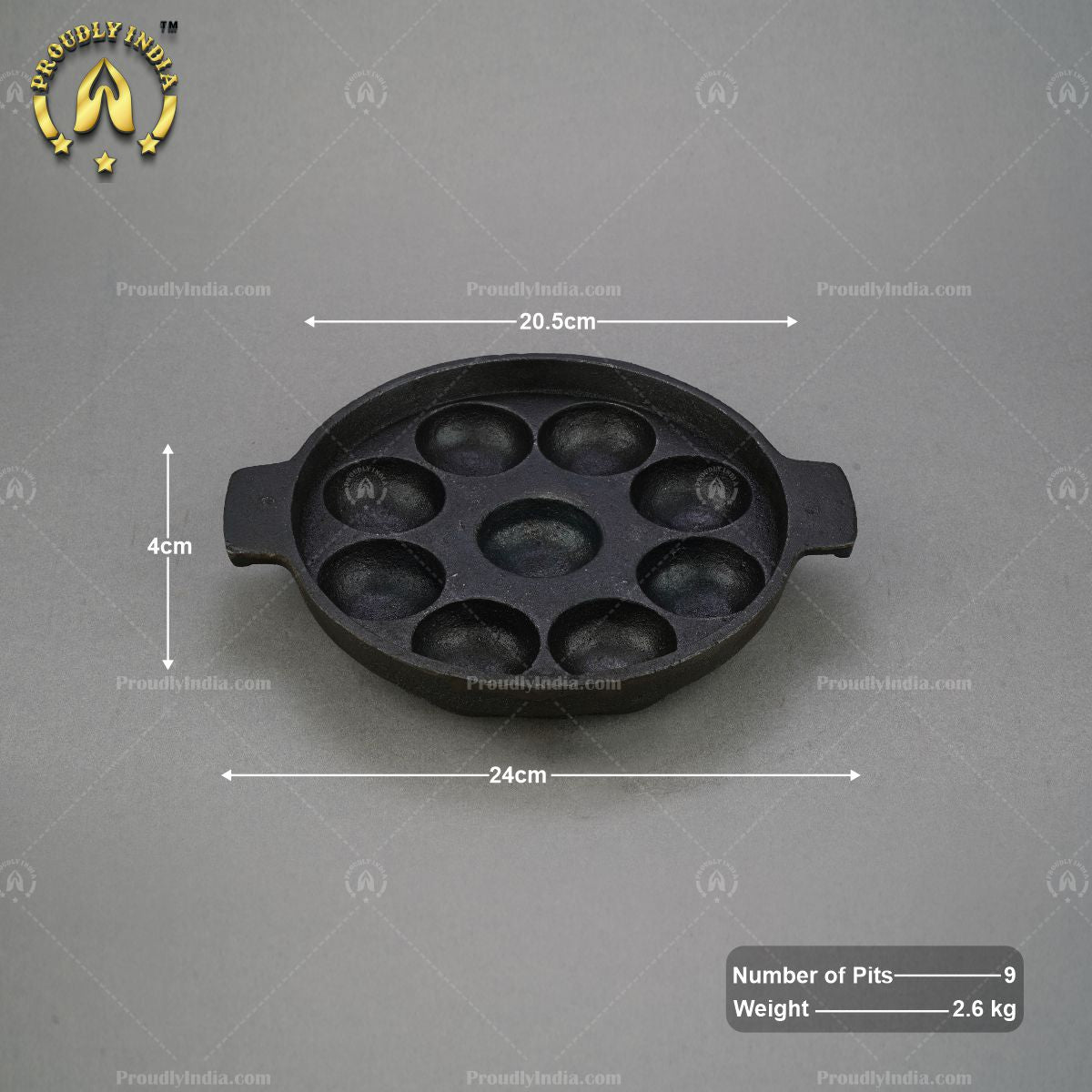 Iron Paniyaram Pan with 9 Pits