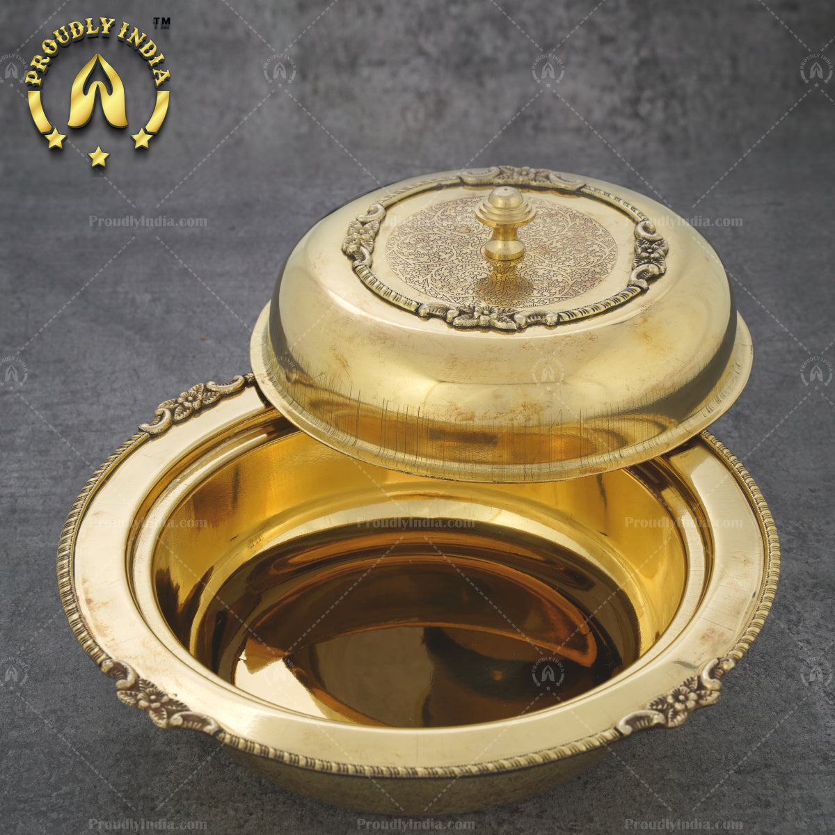 Brass Serving Casserole With Lid