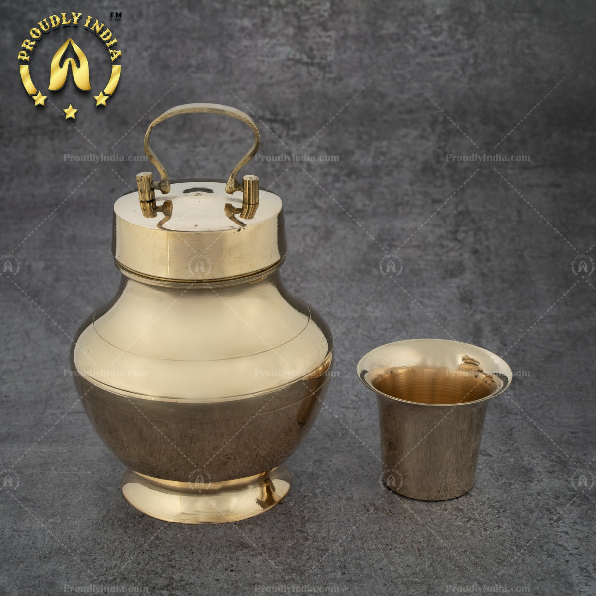 Brass Lota with Inbuilt Tumbler | Kooja