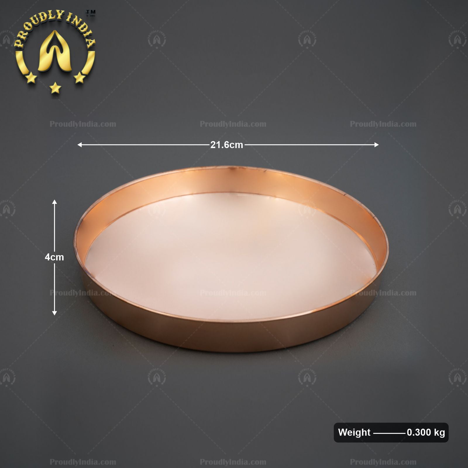 Set of 4 Luxury Plain Copper Dinner Plates