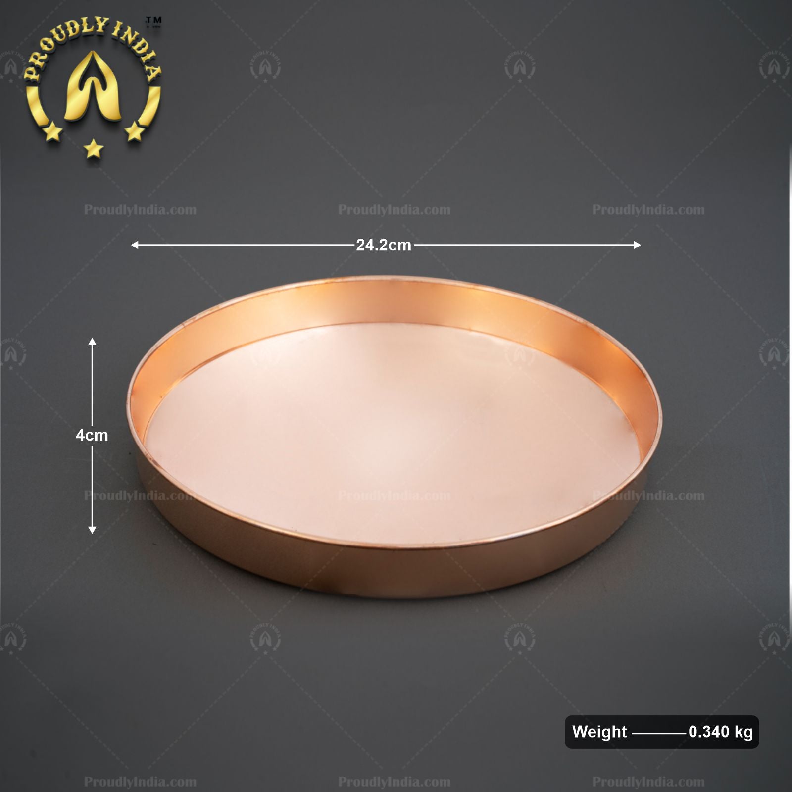 Set of 4 Luxury Plain Copper Dinner Plates