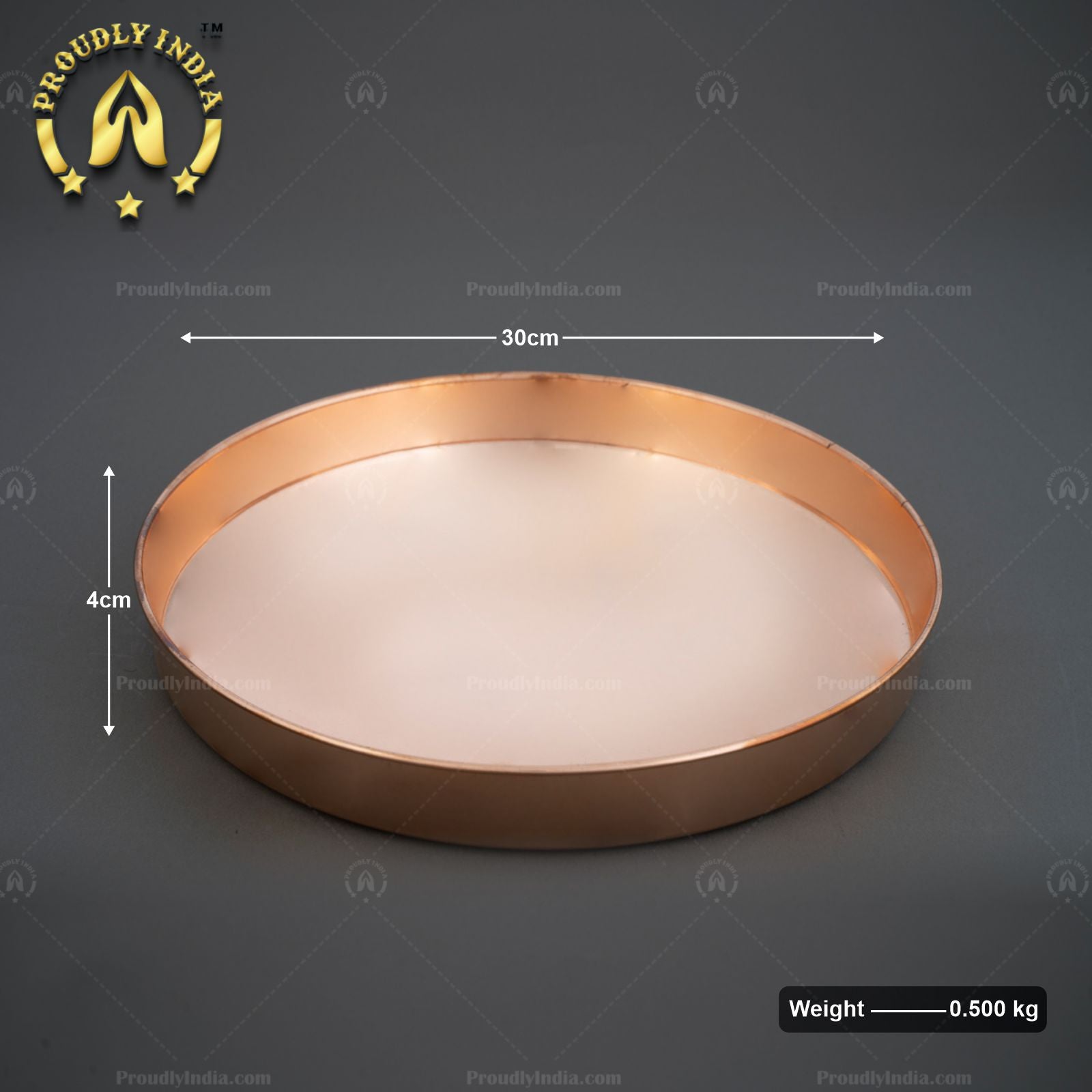 Set of 4 Luxury Plain Copper Dinner Plates