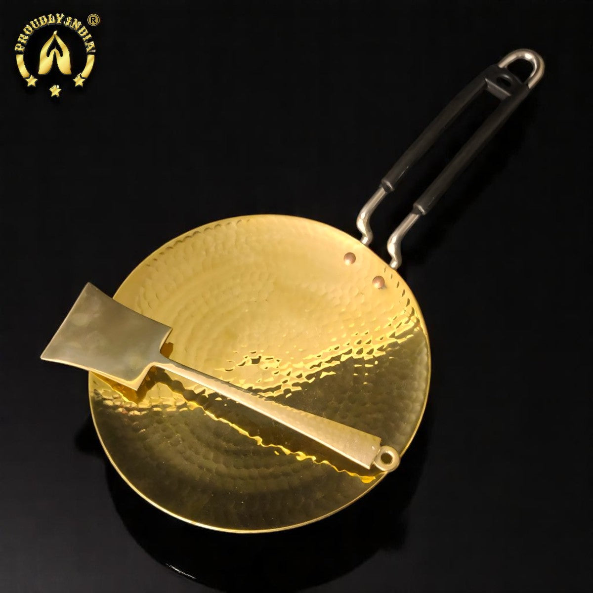 Brass Dosa Tawa with Brass Ladle