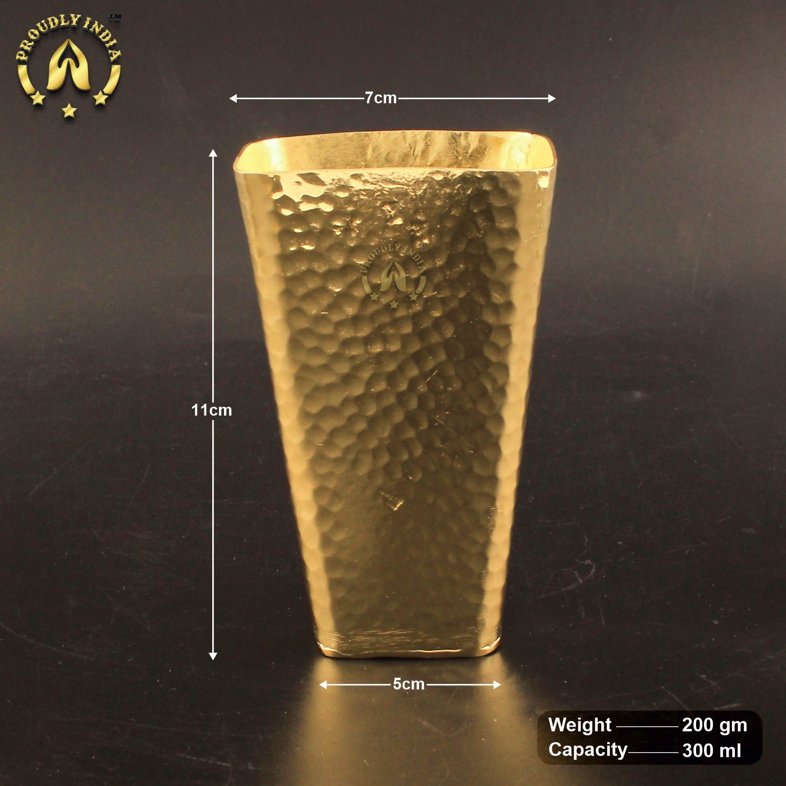 Set Of 2 Brass Water Glass And Tray