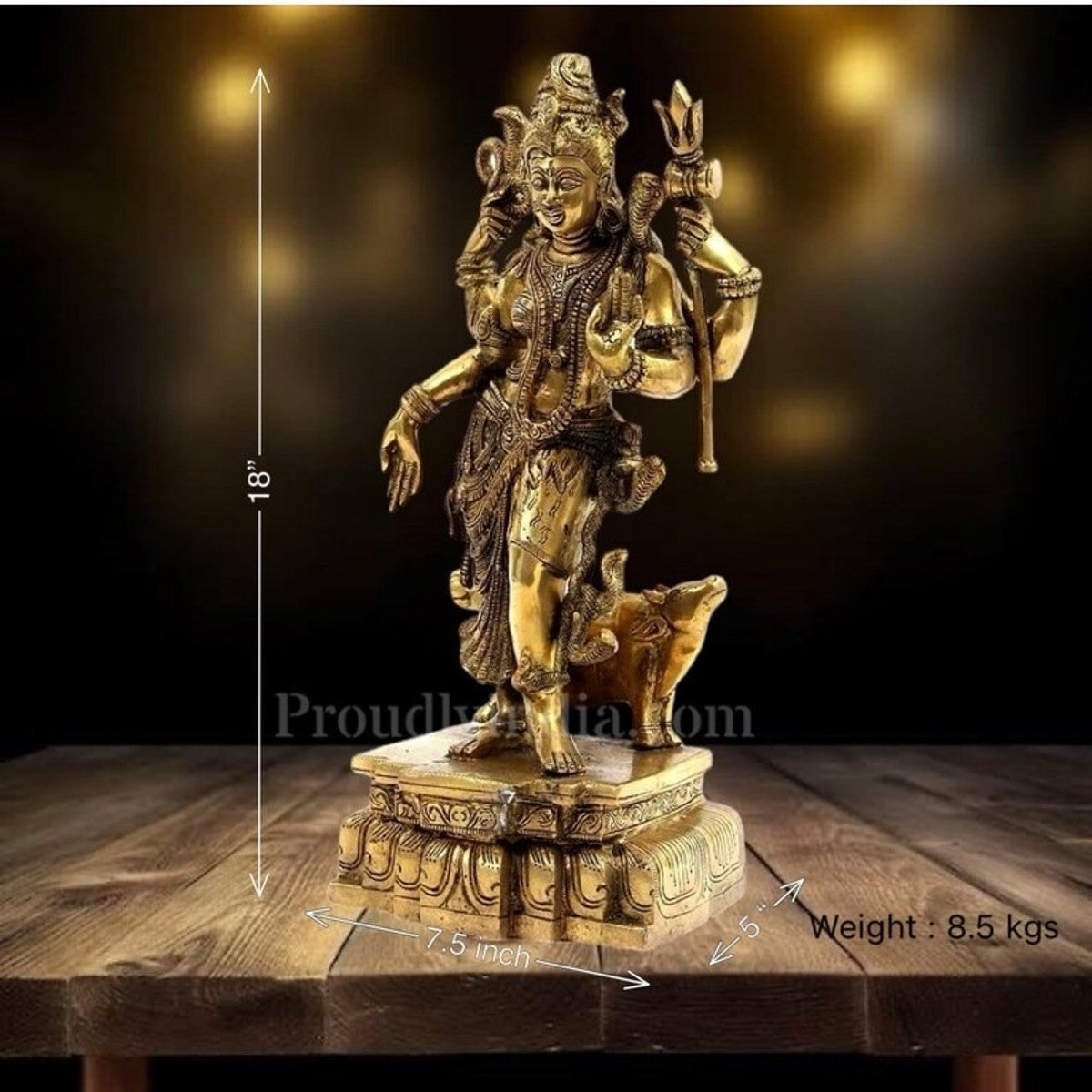 Buy 18-Inch Brass Lord Shiva Idol