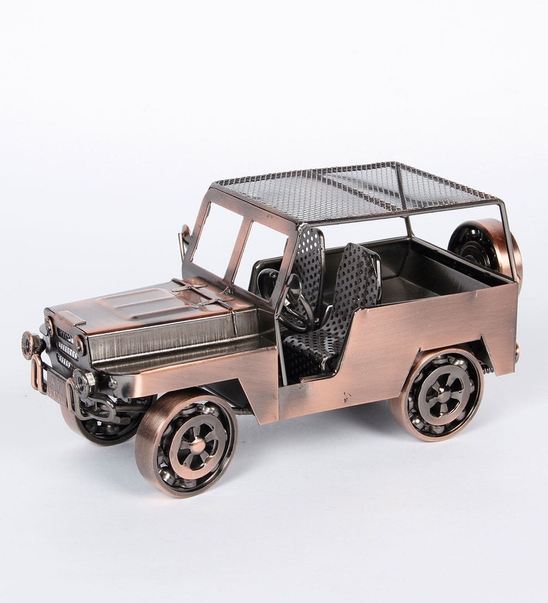 Copper Iron Vintage Military Jeep Miniature