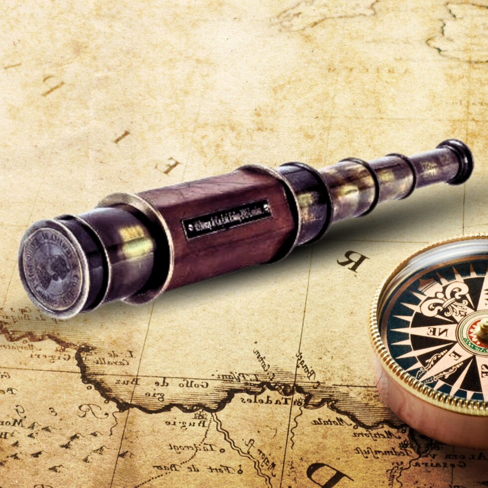 Leather 6 Corner Long Distance Lens Telescope