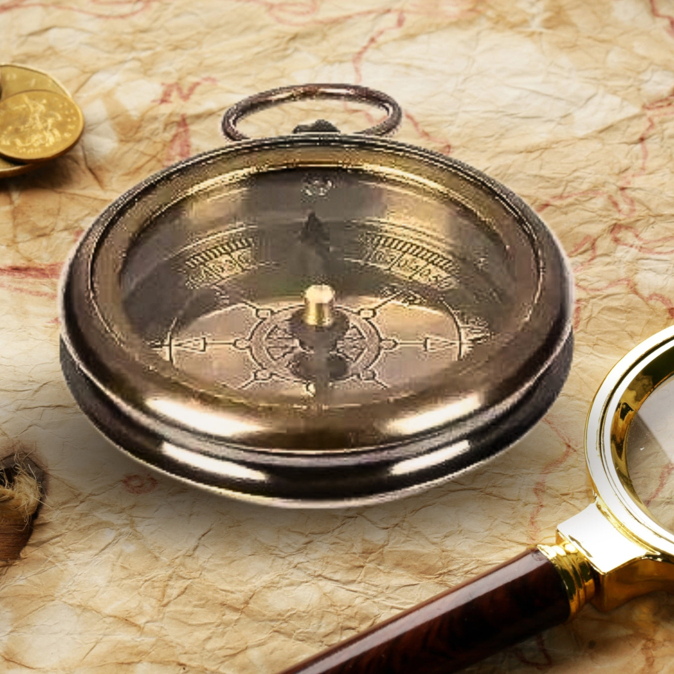 Metal Finish Nautical Brass Compass