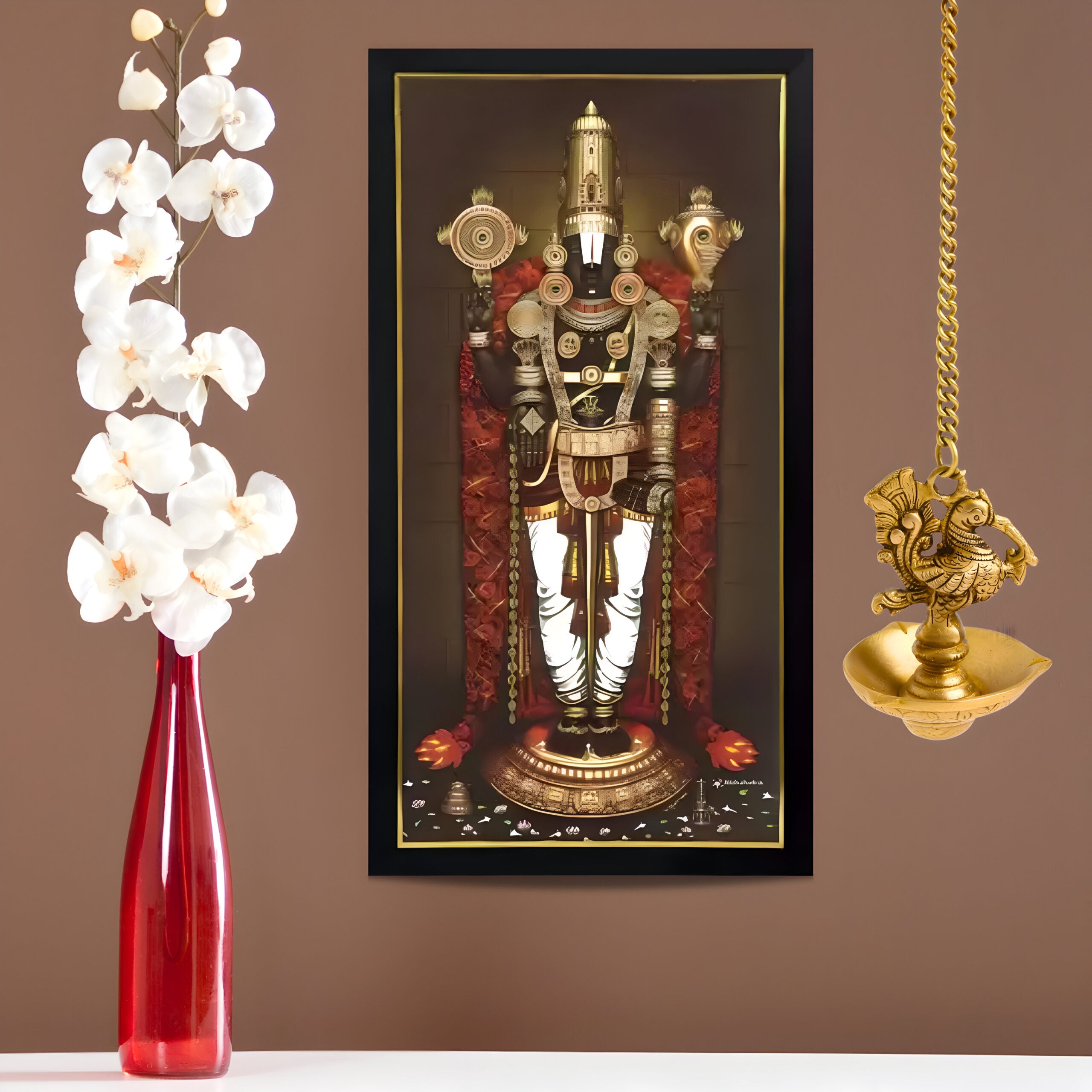 Nijapada Dharshanam Rose Garland God Photo Frame