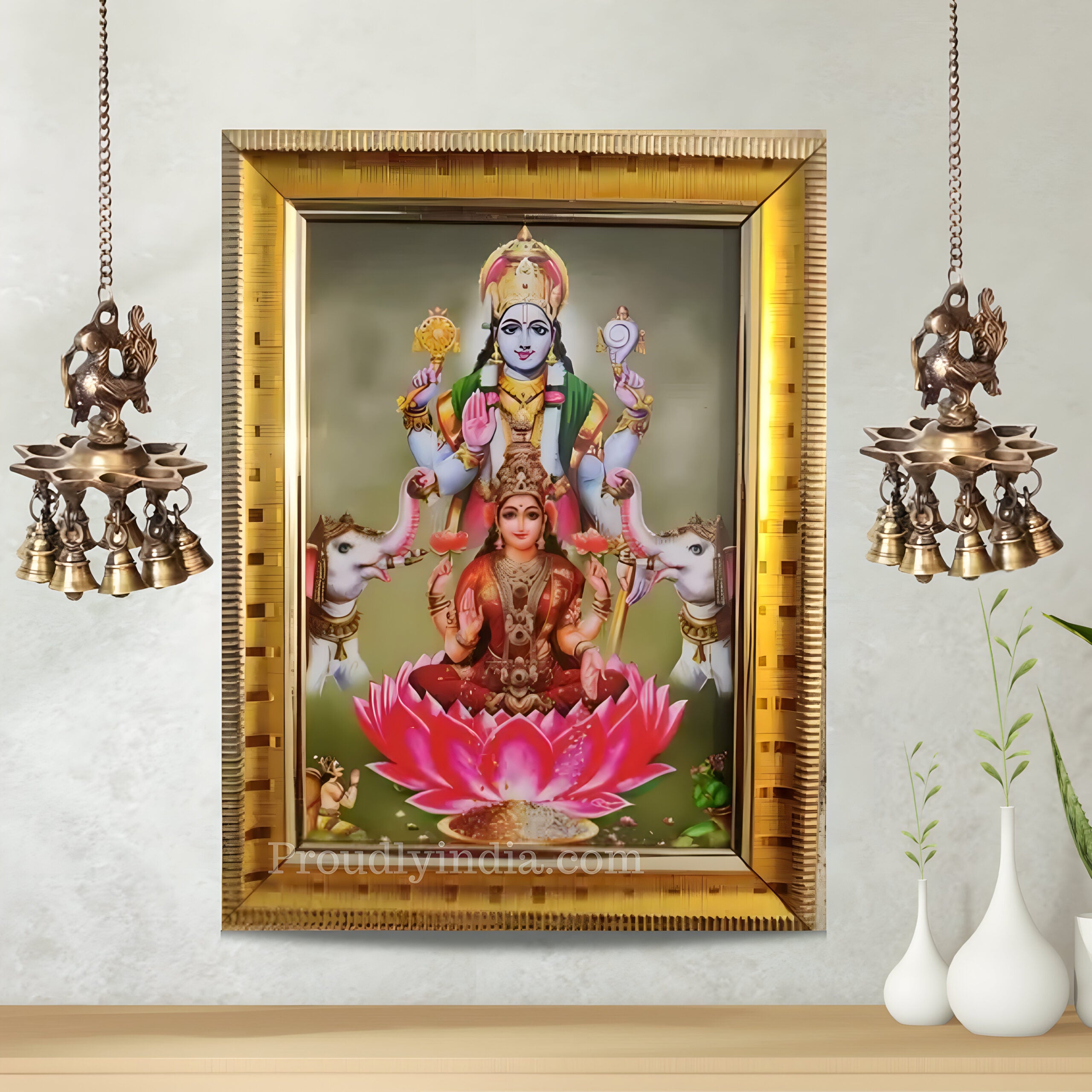 Vishnu Lakshmi Religious Frame
