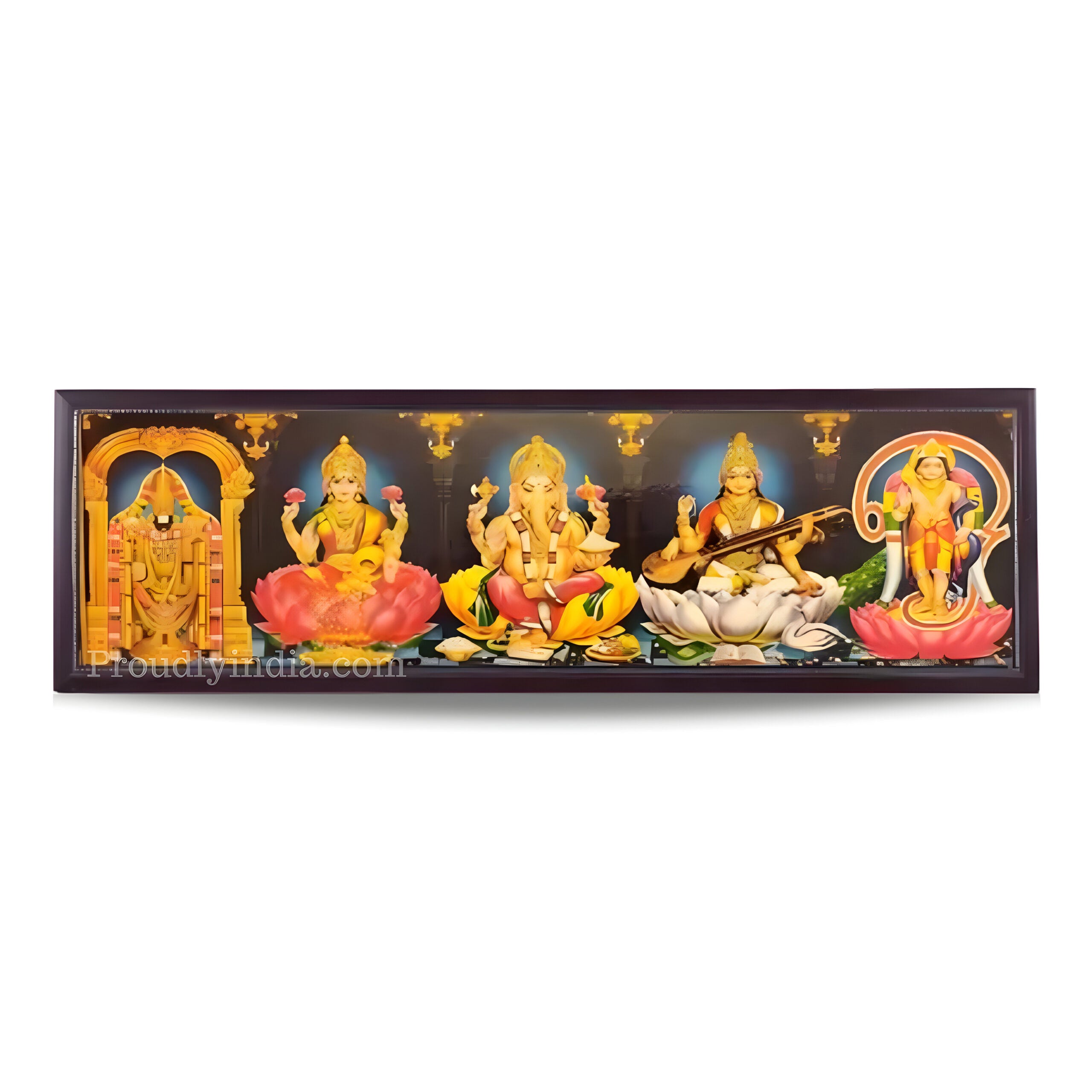 Five Hindu God And Goddess Photos In A Single Frame