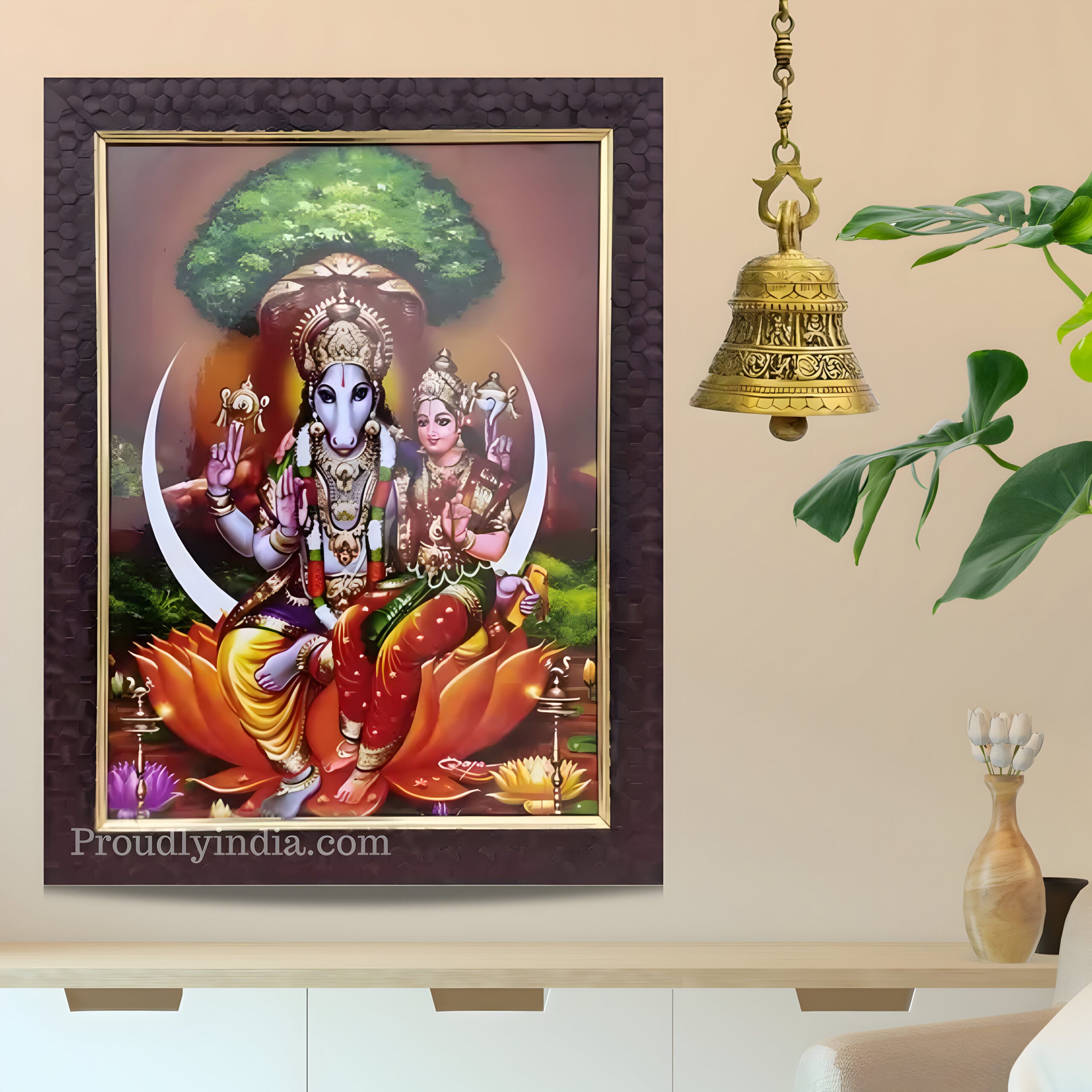 Lakshmi Hayagreevar/Hayagrivar Photo Frame Religious Frame