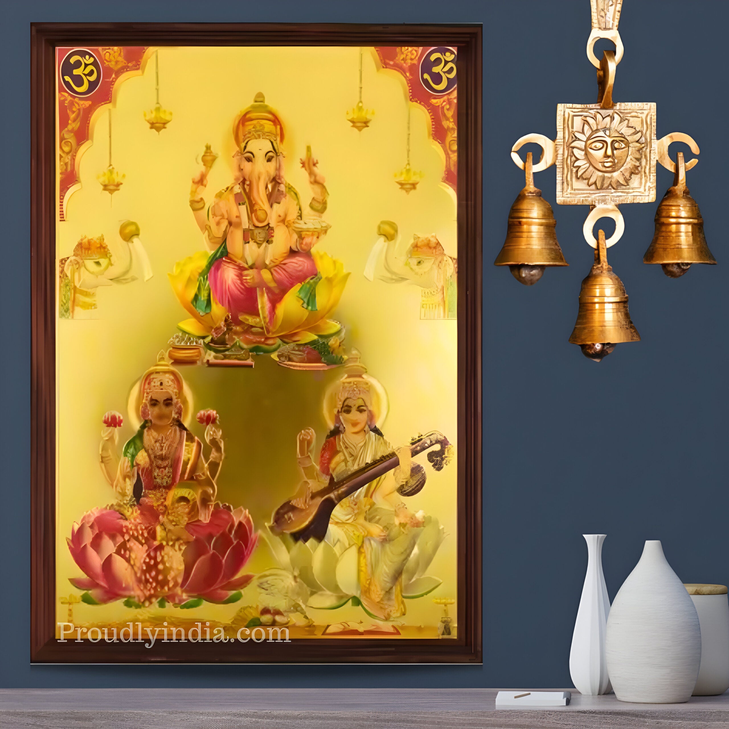 Lakshmi ganesha and saraswati Religious Frame