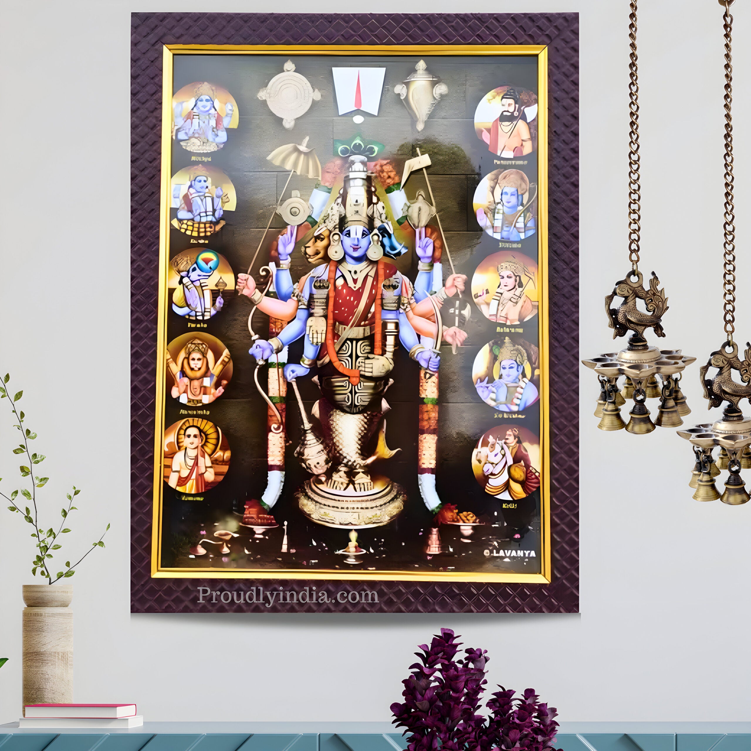 Vishnu Dashavatar Idol Religious Frame