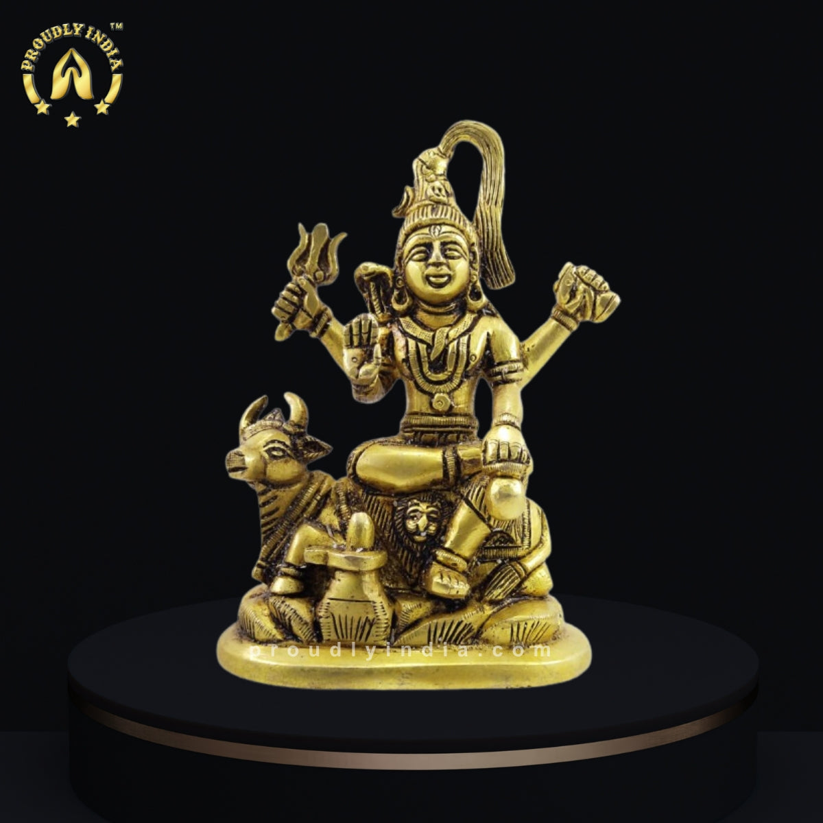 5" Brass God Shiva Statue
