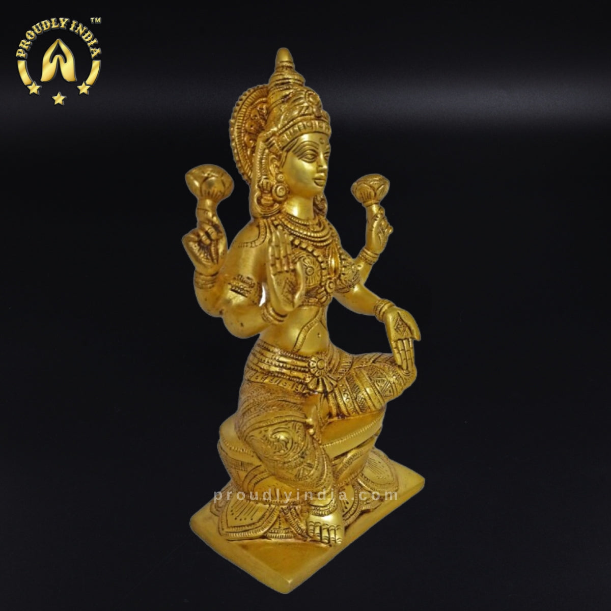 12" Brass Goddess Lakshmi Statue