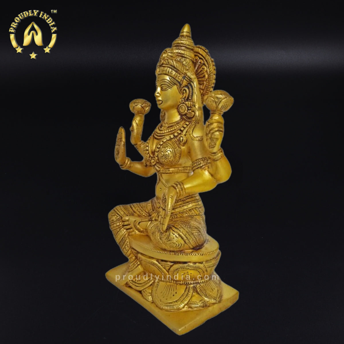 12" Brass Goddess Lakshmi Statue