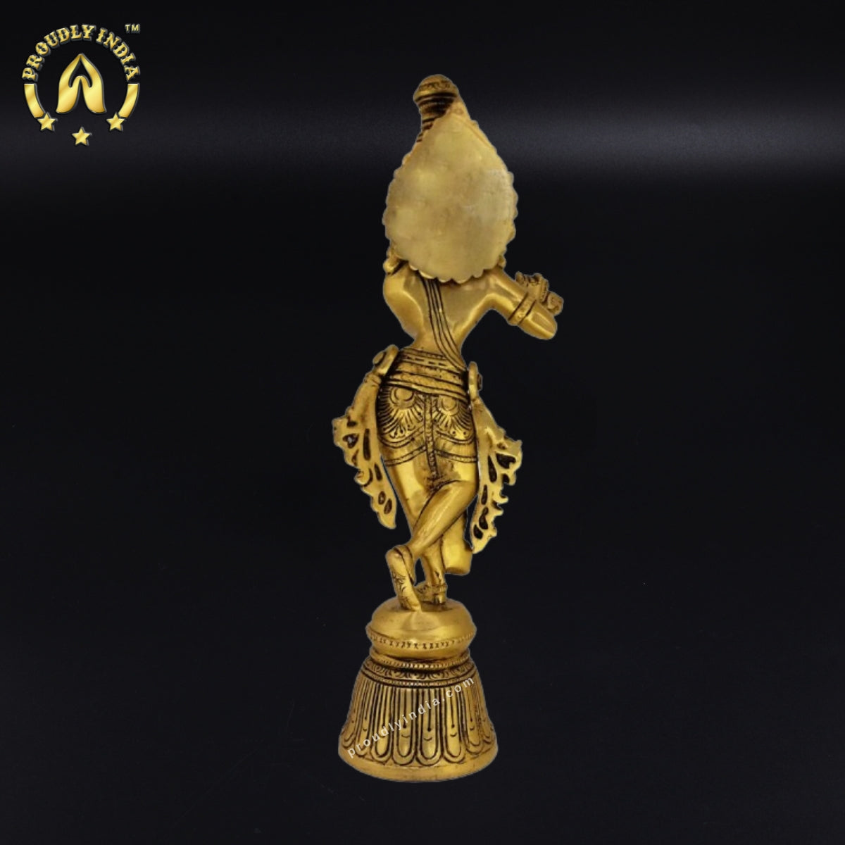 11" Brass Shri Krishna With Flute Statue